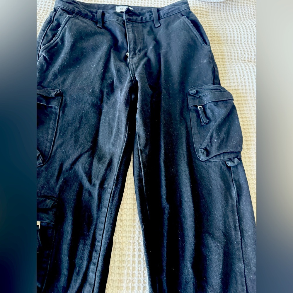 NEW but washed PISTOLA bobbie utility ankle cargo jeans in abyss.